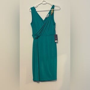 Jennifer Lopez Teal Midi Dress